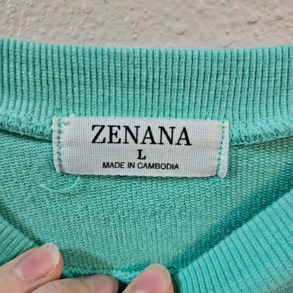 Zenana Dip Dye Balloon Sleeve Crewneck - Picture 3 of 5